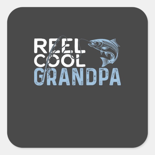 Reel Cool Opa Quadratischer Aufkleber (Vorderseite)
