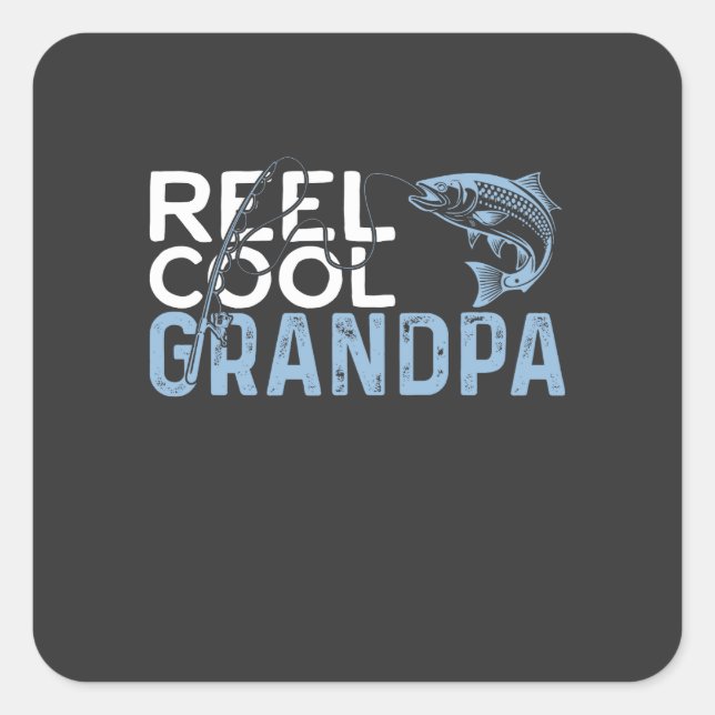 Reel Cool Opa Quadratischer Aufkleber (Vorderseite)