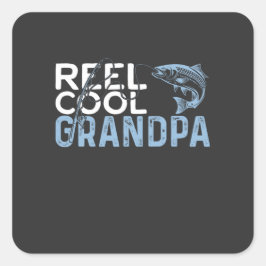 Reel Cool Opa Quadratischer Aufkleber