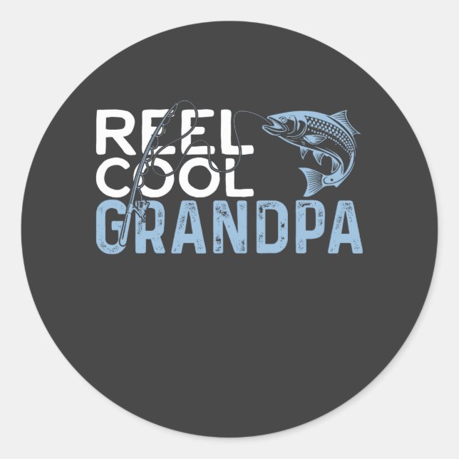 Reel Cool Opa Runder Aufkleber (Vorderseite)