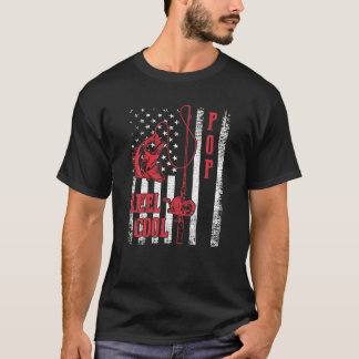 Reel Cool Pop Flag America Funny Fishing Lover T-Shirt