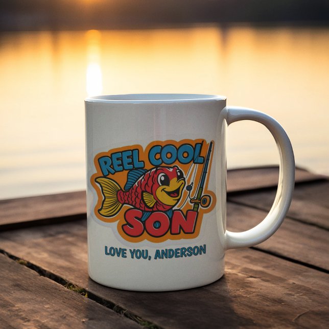 Reel Cool Son Mug (Let your son know how cool he is with this, "Reel Cool Son" fishing mug! )