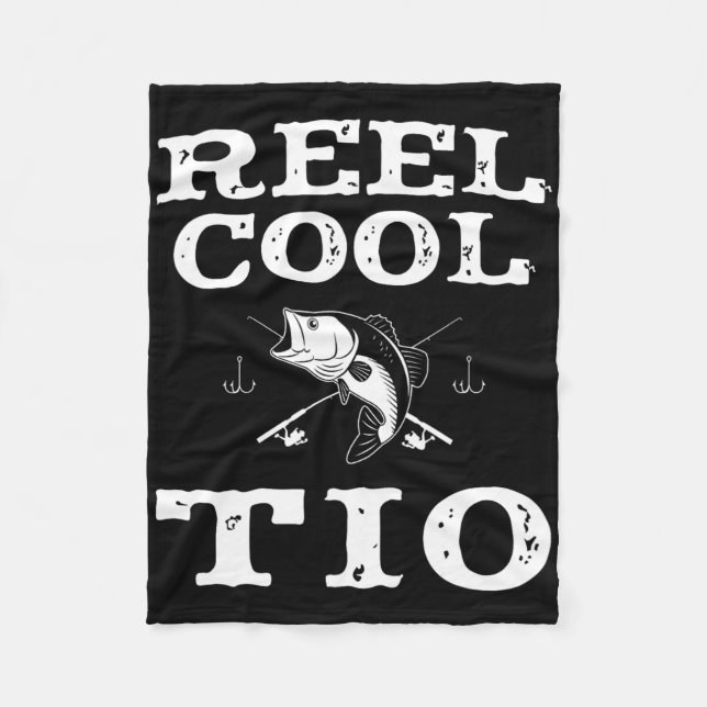 Reel Cool Tio Fishing Fisherman Funny Grandpa Fleecedecke (Vorderseite)