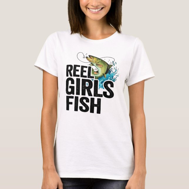 Reel Girls Fish T-Shirt – Women’s Bass Fishing Shi (Devant)