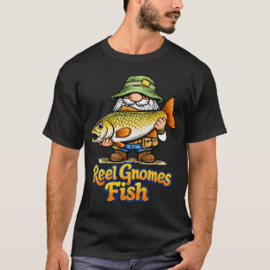 Reel Gnomes Fish – Lustiger Angel-Gnom mit Riese T-Shirt