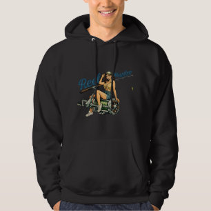 Reel Hustler Retro Angel Pin-Up   Lustiger Fisch Hoodie