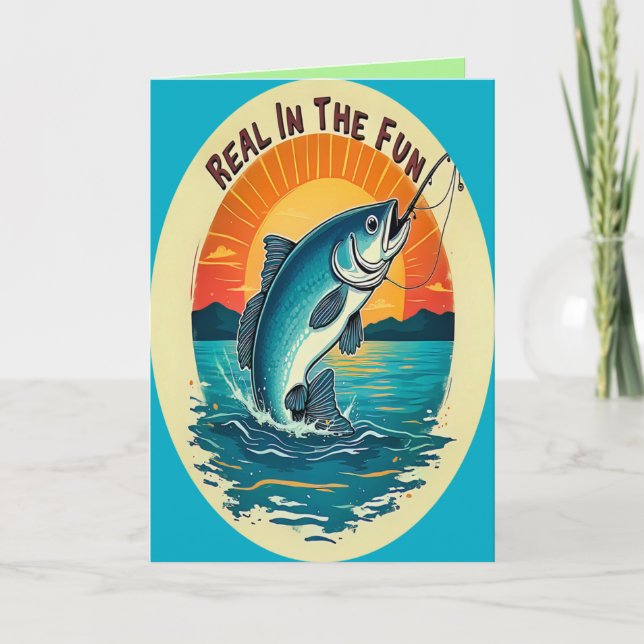 Reel in the Joy Birthday Greeting Karte (Vorderseite)