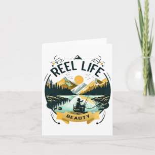 Reel Life Beauty Fishy Fisherman Funny Fishing Lov Karte