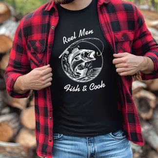 Reel Men Fish & Cook Funny Cooking Küche T-Shirt