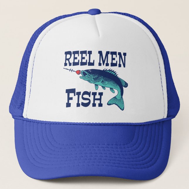 Reel Men Fish Truckerkappe (Vorderseite)