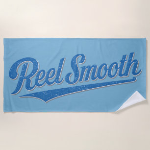 Reel Smooth Fisherman   Retro Küstenblau-Fischerei Strandtuch