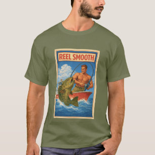 Reel Smooth Fisherman Retro Nautical Salty Angeln T-Shirt