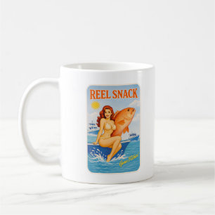 Reel Snack Retro Pin-Up Roter Schnapper Angelbootf Kaffeetasse