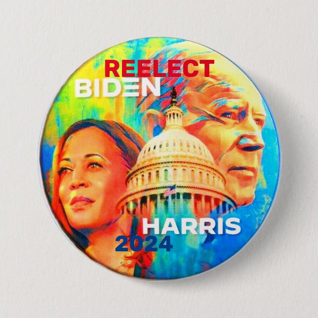 Reelect Biden Harris 2024 Button (Vorderseite)