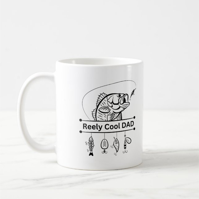 "Reely Cool Dad" Fishing Mug Kaffeetasse (Links)