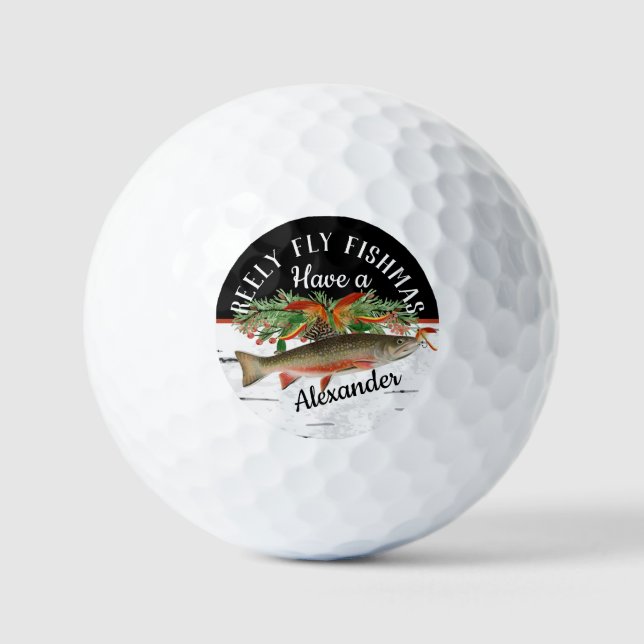 Reely Fishing Fishmas Fischen Weihnachten Golfball (Vorderseite)