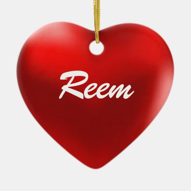 Reem Verzierungs-Herz Keramik Ornament (Vorne)