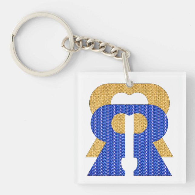 Reese Rideout Blue & Gold Schlüsselanhänger (Vorderseite)