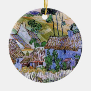 Reetgedeckte Cottages am Hügel von Vincent van Gog Keramik Ornament