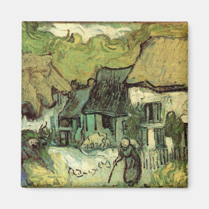 Reetgedeckte Cottages in Jorgus von Vincent van Go Magnet