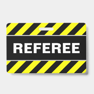 "REFEREE" + Abzeichen für schwarze und gelbe Stre Ausweis
