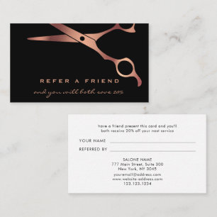 Référencement Barber Shop Coiffeur noir cuivre carte de référenc