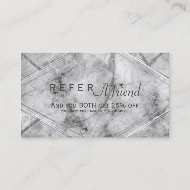 Référencement Carte cliente de recommandation de Grey & White Ma (Devant)
