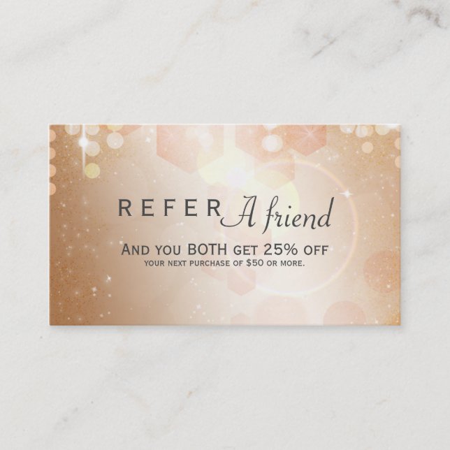 Référencement Carte cliente de recommandation Tan Coral & Cream  (Devant)
