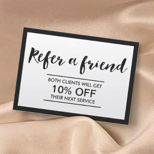 Référencement Carte de parrainage   Cadre moderne noir & blanc s