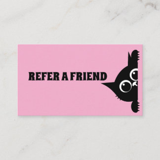 RÉFÉRENCEMENT CARTE DE PARRAINAGE CHAT ROSE SUR MESURE