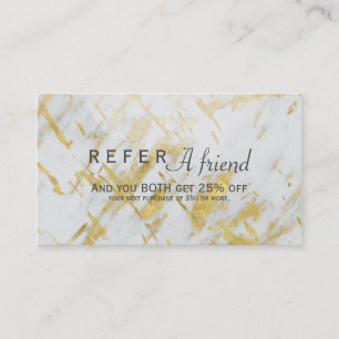 Référencement Carte de parrainage du salon Glam Marble or et bla