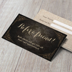 Référencement Carte de parrainage   Salon de beauté Vintage enca