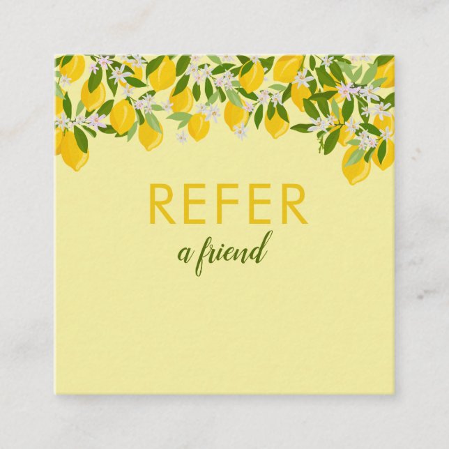 Référencement Carte de parrainage Simple Moderne Citron Vert (Devant)