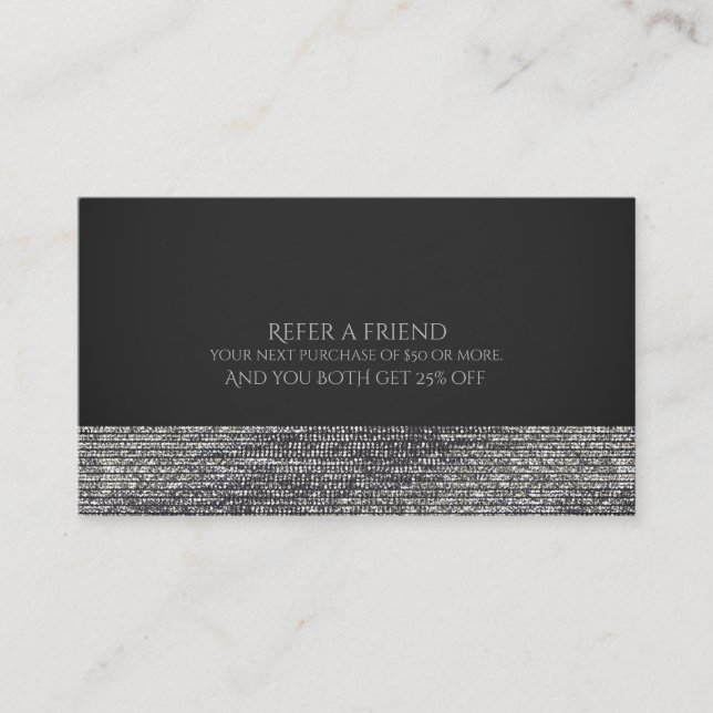Référencement Carte de recommandation chic à paillettes Glam mod (Devant)