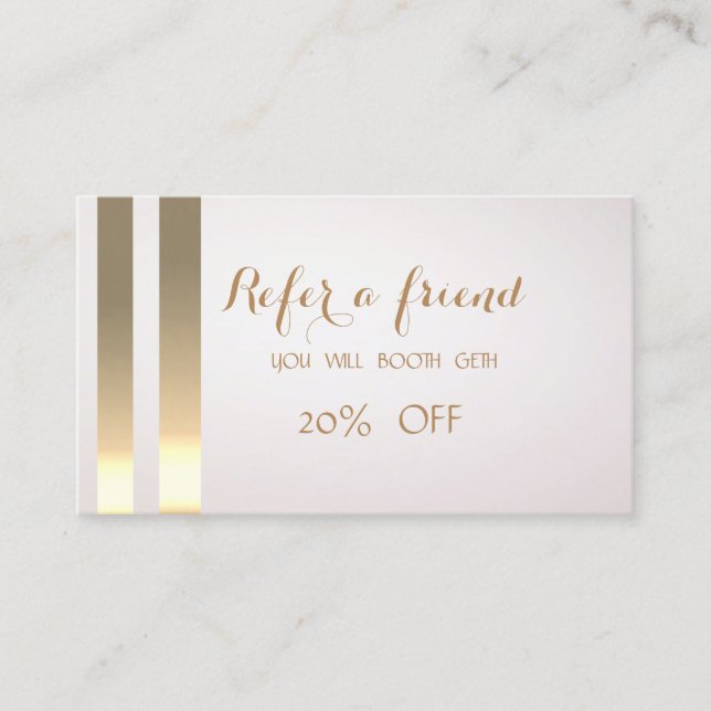 Référencement Carte de recommandation chic et élégante avec rayu (Devant)