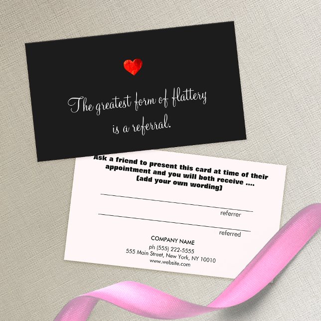 Référencement Carte de recommandation client Coeur rouge mou (Créateur téléchargé)