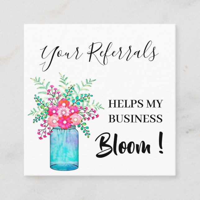 Référencement Carte de recommandation professionnelle Fleurs de  (Devant)