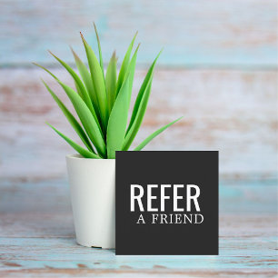 Référencement Carte de recommandation simple élégante noir et bl