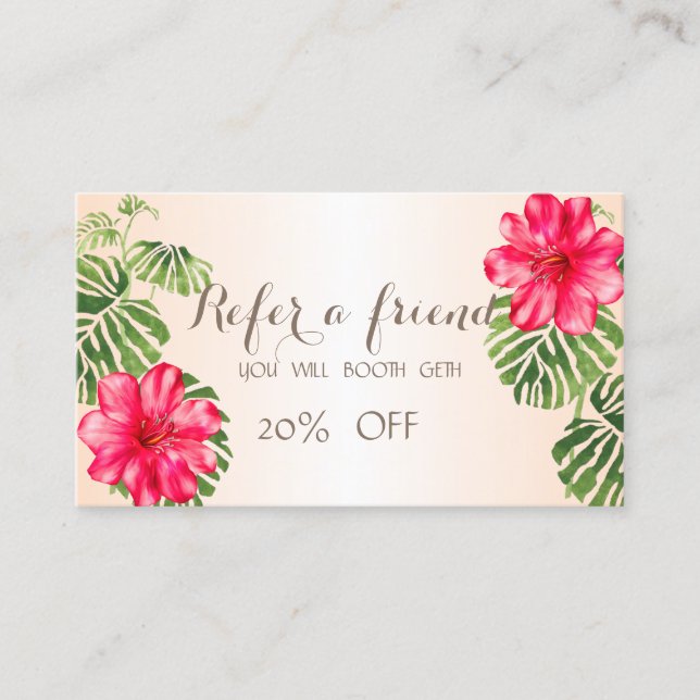 Référencement Élégant Hibiskus élégant, Palm Leave Carte de réfé (Devant)