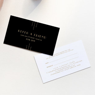 Référencement EVERLY Élégant Carte de Parrainage Art Déco Noir e