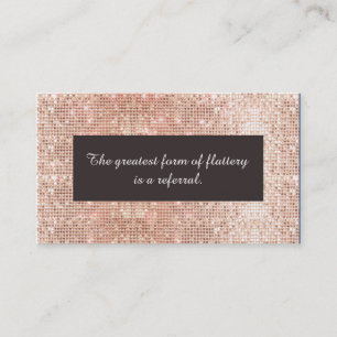 Référencement Faux Rose Gold Sequins Cosmetologie Carte de référ