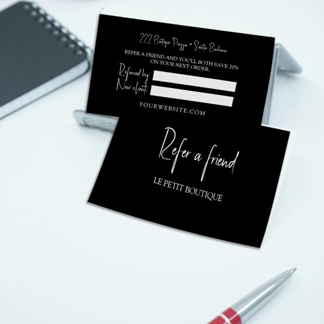 Référencement Noir moderne blanc aiguiller une carte de référenc (Créateur téléchargé)