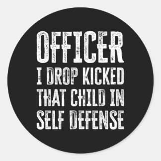 Referent I Drop Kickkick T Child in Selbstverteidi Runder Aufkleber