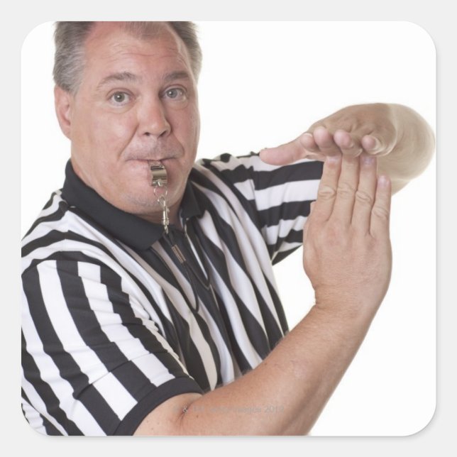 Referenz mit Timeout-Signal und pfeifen Quadratischer Aufkleber (Vorderseite)