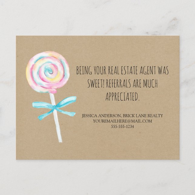 Referenzen zu Kraftpapier Sweet Leckerei Real Anwe Postkarte (Vorderseite)