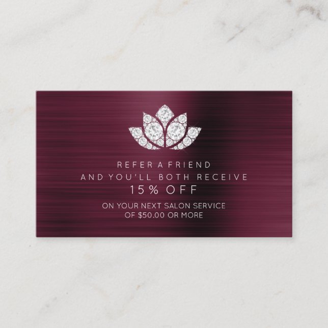 Referenzkarte des Salons White Diamond Lotus Burgu Empfehlungskarte (Vorderseite)