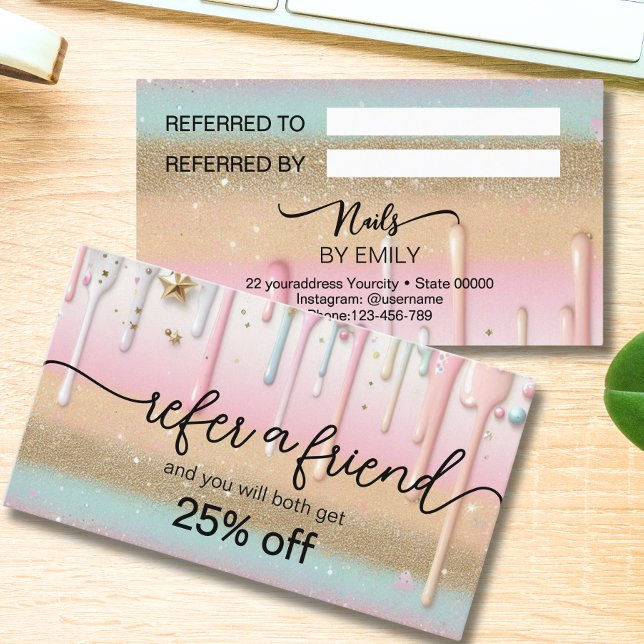 Referenzkarte für den Pastel-Tropfen-Nagelsalon Treuekarte (Von Creator hochgeladen)
