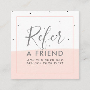 Referenzkarte für minimalistisch rosa Pinselstrich Quadratische Visitenkarte