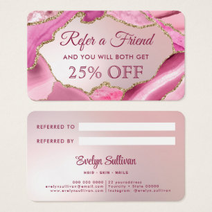 Referenzkarte für rosa Imitate