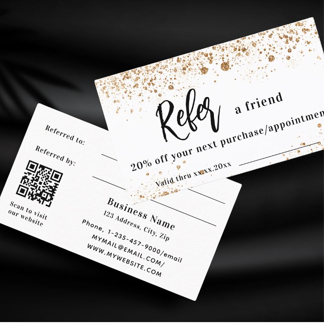 Referenzkarte für White Gold Glitzer qr Geschäftsc Rabattkarte (Von Creator hochgeladen)